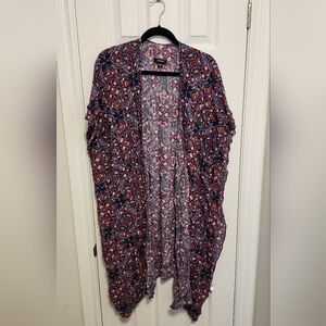 Torrid Floral Paisley Cover Up Pink and Blue
